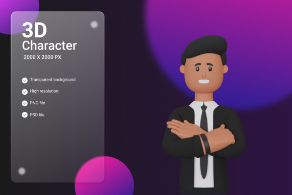 Businessman 3D Cartoon Character Poses for Creative Projects