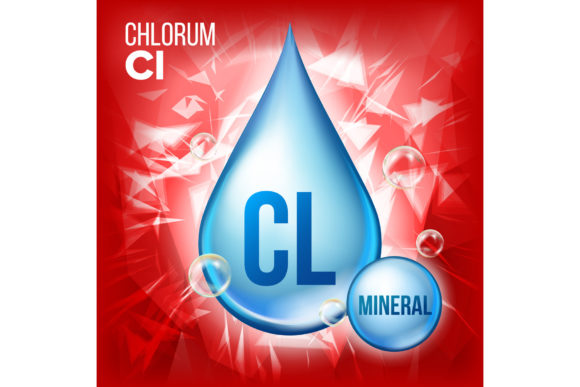 Cl Chlorum Vector: The Versatile Mineral Blue Drop for Design and Industry