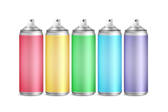 Colorful Spray Can Set Vector. 3D: A Versatile Asset for Modern Design and Branding
