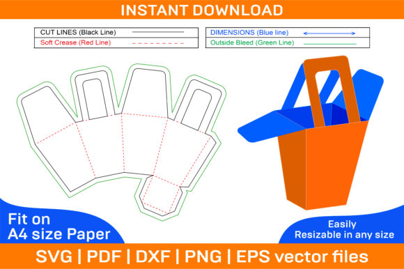 Custom Box Design Made Easy with Shopping Bag Box Style Dieline Template