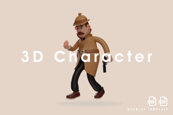 Exploring the Charm of 3D Detective Cartoon Design Happy Face and Cute Character Poses