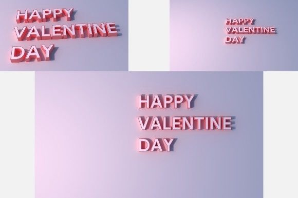Happy Valentine Day Text in Pink Color JPG