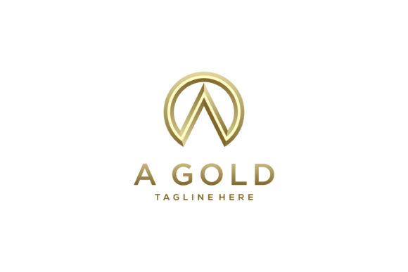 Letter A Gold Geometric 3D Logo: A Modern Design for Diverse Applications