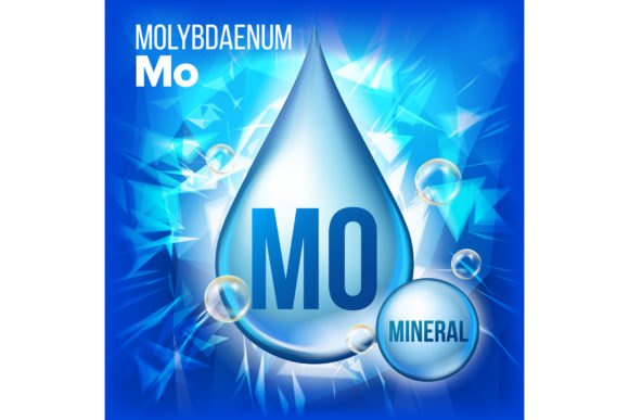 Mo Molybdaenum Vector and Mineral Blue Drop: The Role of Visual Symbols in Beauty, Health, and Cosmetic Industry