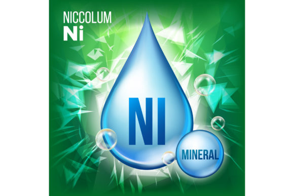 Ni Niccolum Vector. Mineral Blue Drop