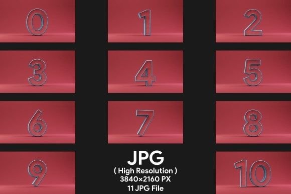 Number 0-10 with Red Background JPG File – A Simple Tool for Big Creative Wins