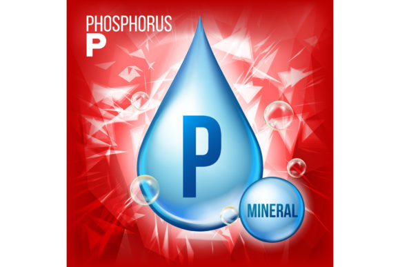 P Phosphorus Vector. Mineral Blue Drop
