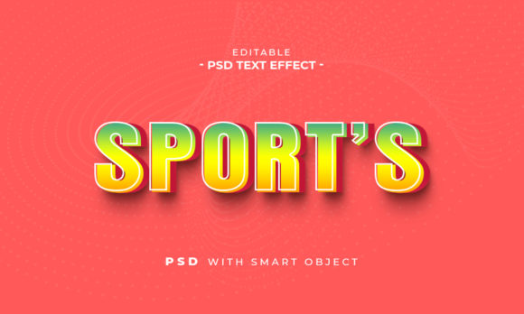 Sports 3D Text Effect Design for Creative Projects